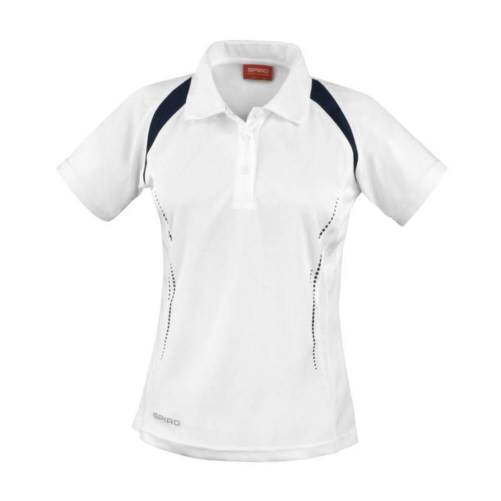 Spiro Womens/Ladies Team Spirit Polo Shirt / White/Navy